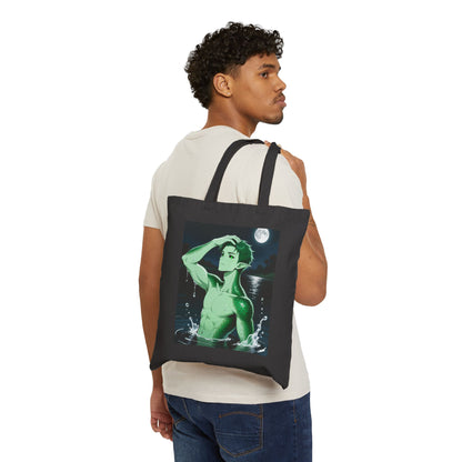 Kel Sea Creature Anime Tote Bag (Black Canvas 15" × 16") — Con & Bookstore Hauler | Yaoi Monsters