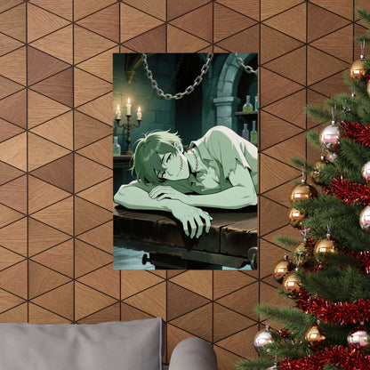 Adam  Frankenstein Poster — Anime Monster Wall Art (Matte Archival Print)